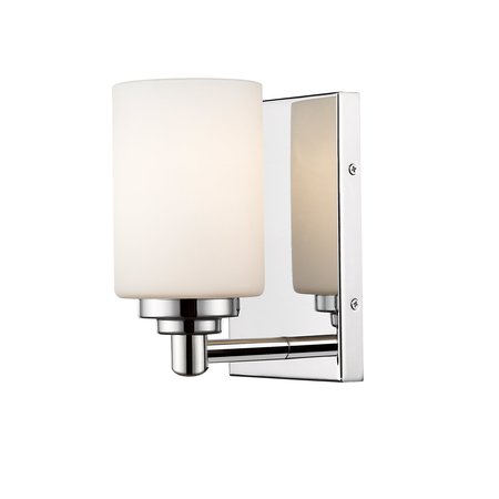 Z-LITE Soledad 1 Light Wall Sconce, Chrome & White 485-1S-CH